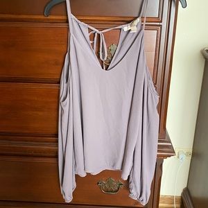 Cold Shoulder Purple Top